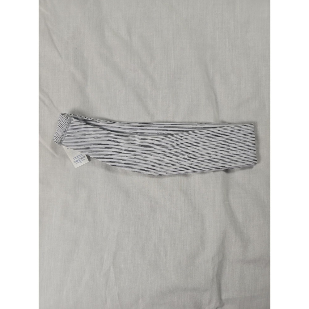Lululemon Headband Womens White Striped‎ Logo Stretch Athletic Hairband Yoga